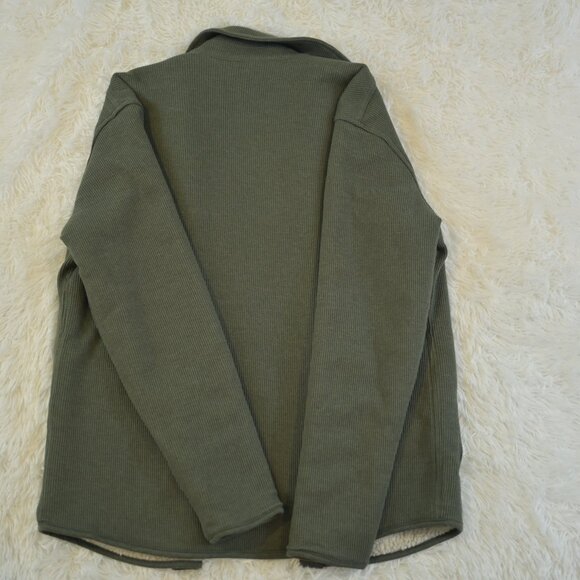 Eddie Bauer Men's Green Waffle Button Up Jacket With Sherpa Lining Size S NWT - Picture 4 of 5